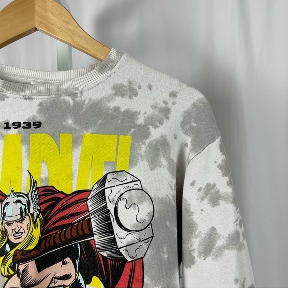 Zara 10/12 Marvel Avengers Thor 80's Graphic Crewneck Tie Dye Streetwear Casual - Picture 8 of 8